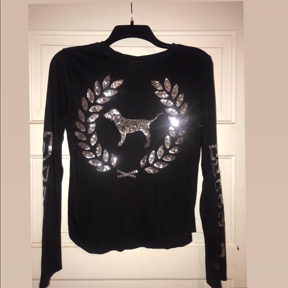 Victoria’s Secret Pink XS black sequin top